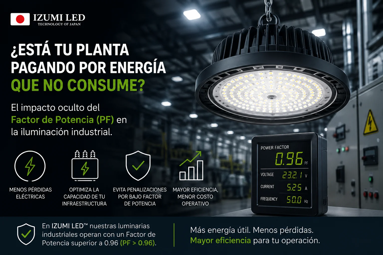 ¿Qué es el Factor de Potencia y por qué es clave en la iluminación LED industrial?