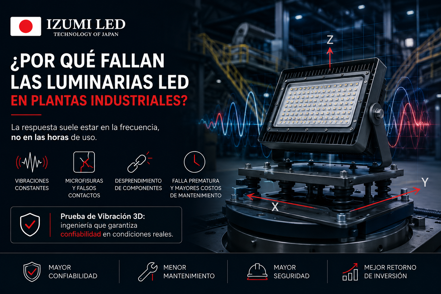 ¿Por qué fallan las luminarias LED en plantas industriales?